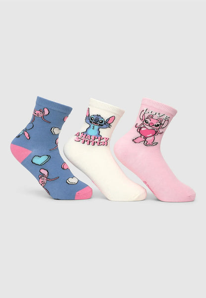 Pack of 3 socks with Stitch® print for Girls