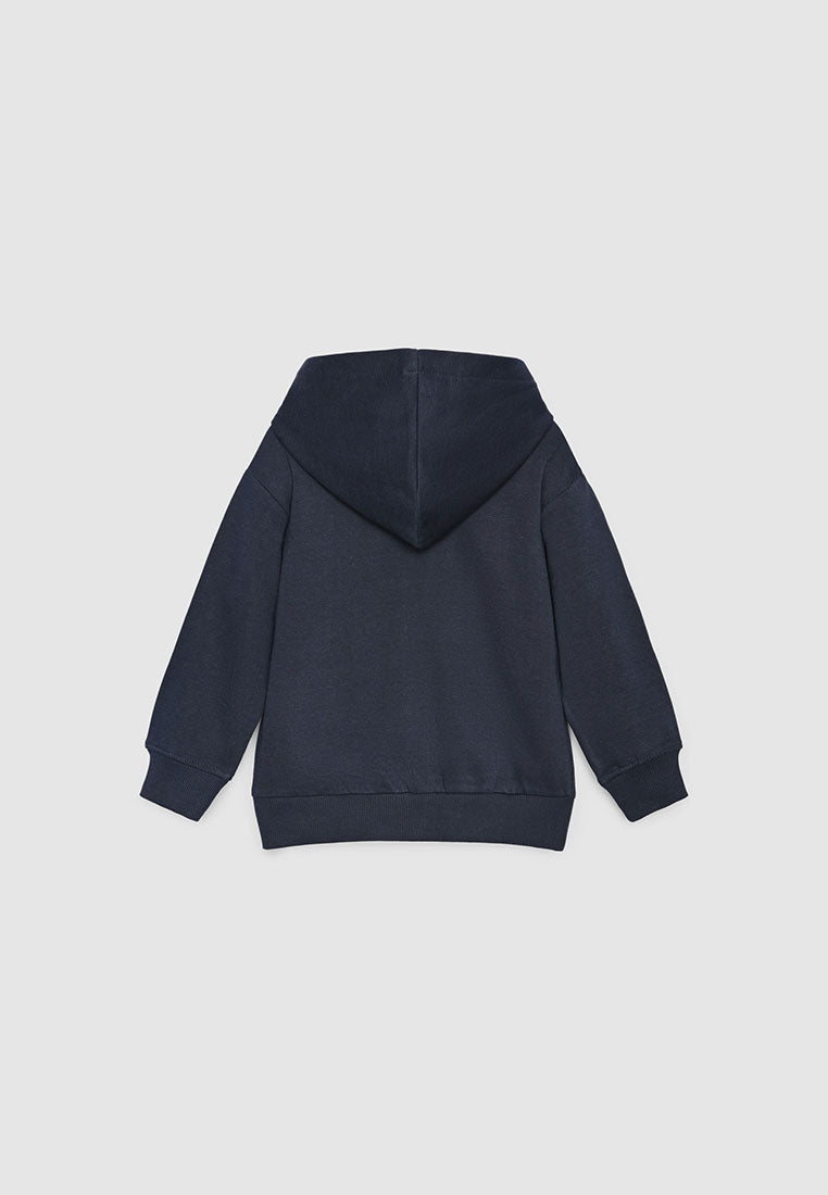 Classic Navy Blue Zip-Up Hoodie for Boys
