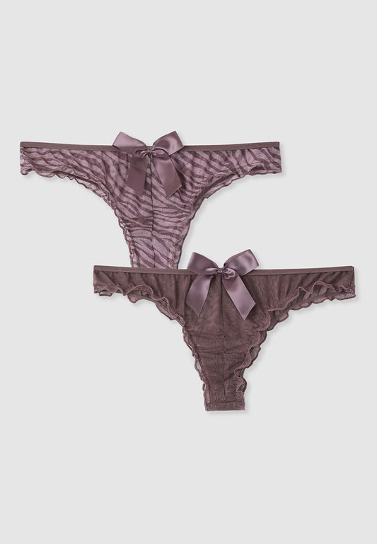 Women's Zebra Print String Panties
