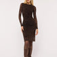 Women's Floral Print Ruffle Bodycon Dress
