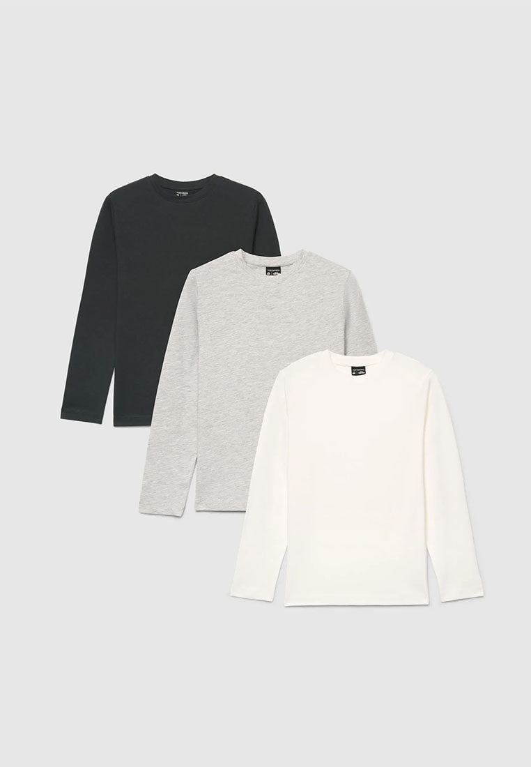Pack of 3 Daily Basics Long-Sleeve Tee for Boys