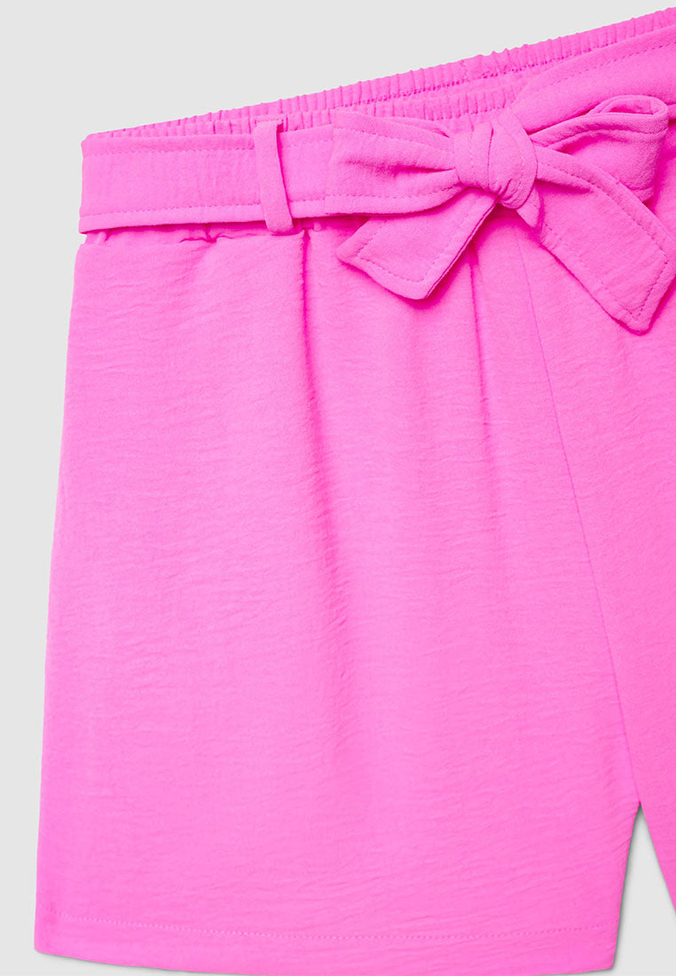 Bermuda Shorts with Bow Sash for Girls