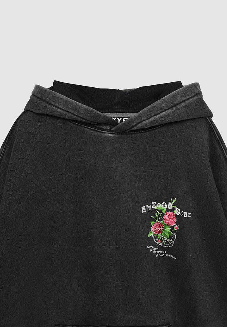 Men's Hoodie with rose print