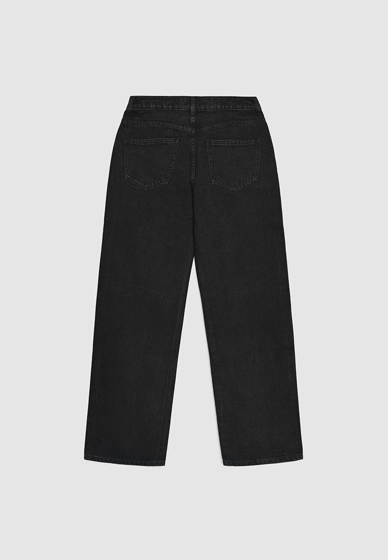 Women's Faded High-Rise Cutout Denim Pants