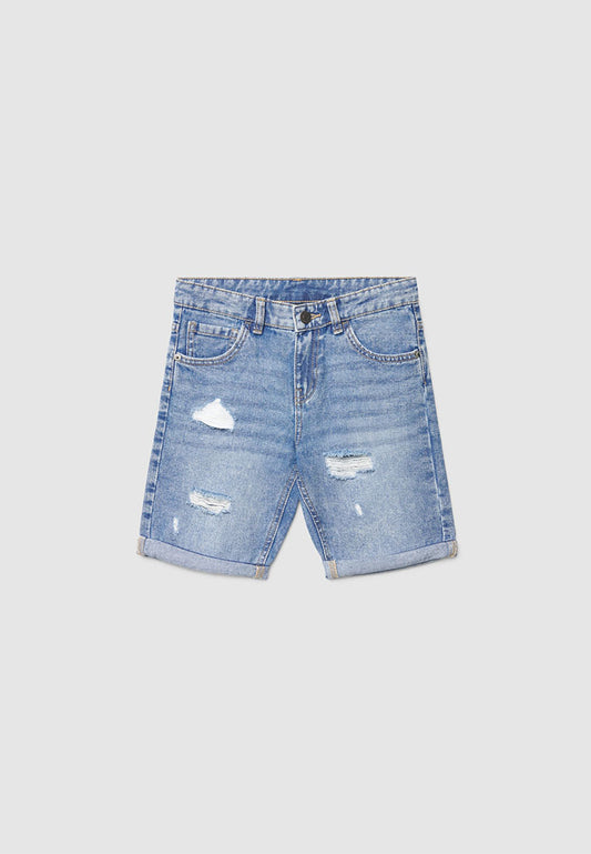 Ripped Details Denim Shorts for Boys