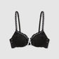 Women's Lace Push-Up Bra with White Ribbon Trim