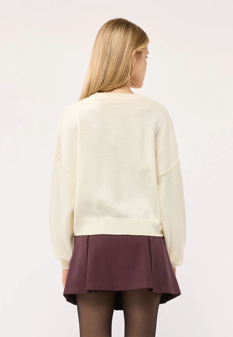 Women's Loose-fitting Sweater with Puff Sleeves