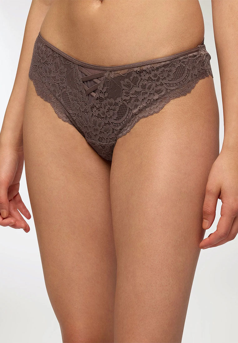 Women's Floral Lace Lace-Up Bikini Panties