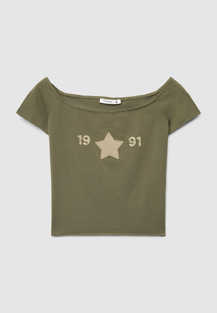 Women's Off Shoulder Crop T-Shirt