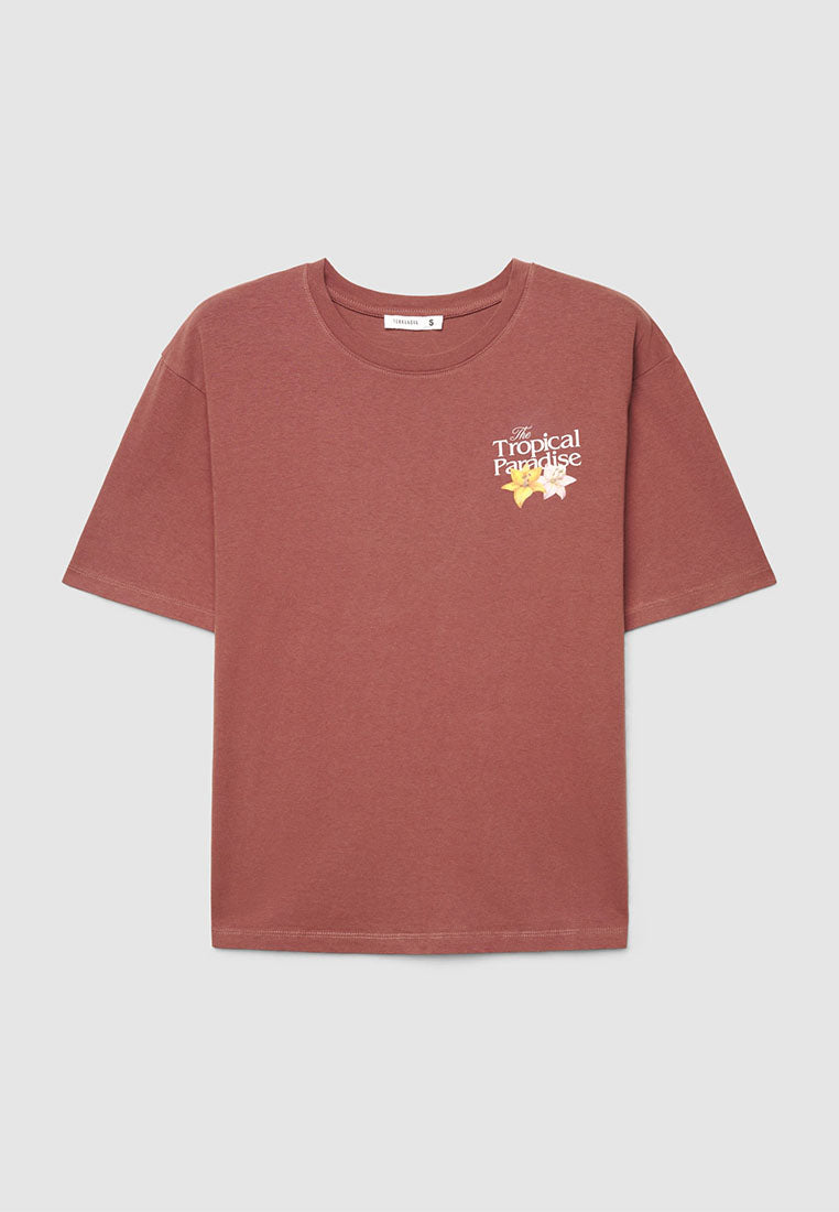 Women's Tropical Print Short Sleeved T-shirt