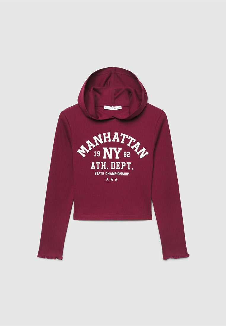 Manhattan Varsity Cropped Hoodie for Girls
