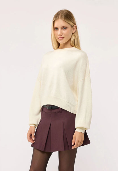 Women's Loose-fitting Sweater with Puff Sleeves