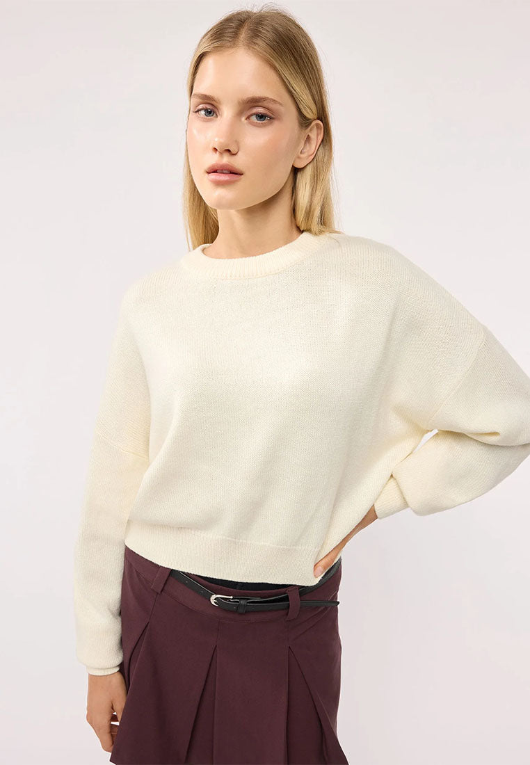Women's Loose-fitting Sweater with Puff Sleeves