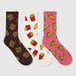 Women's Pack of 3 socks with food print
