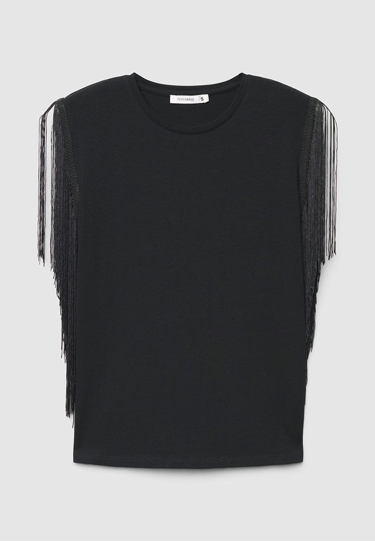 Women's Decorative fringes on the Armholes Shirt