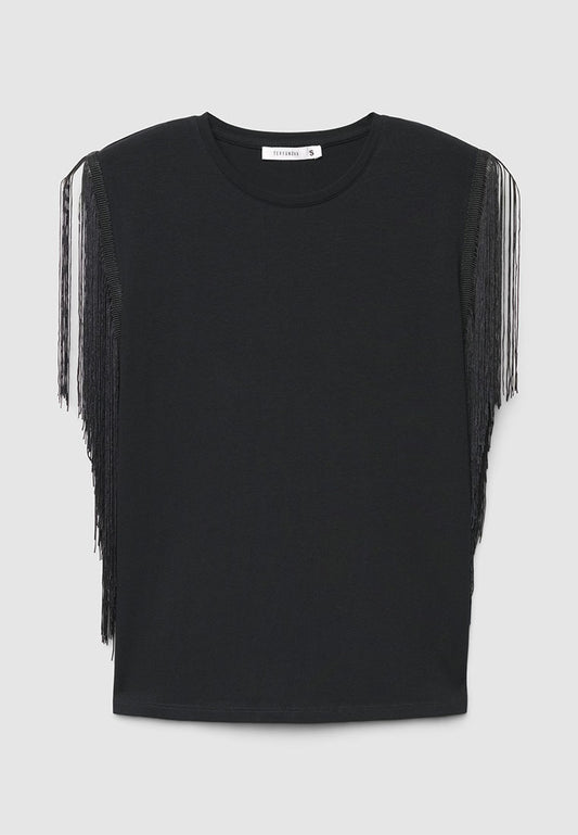 Women's Decorative fringes on the Armholes Shirt