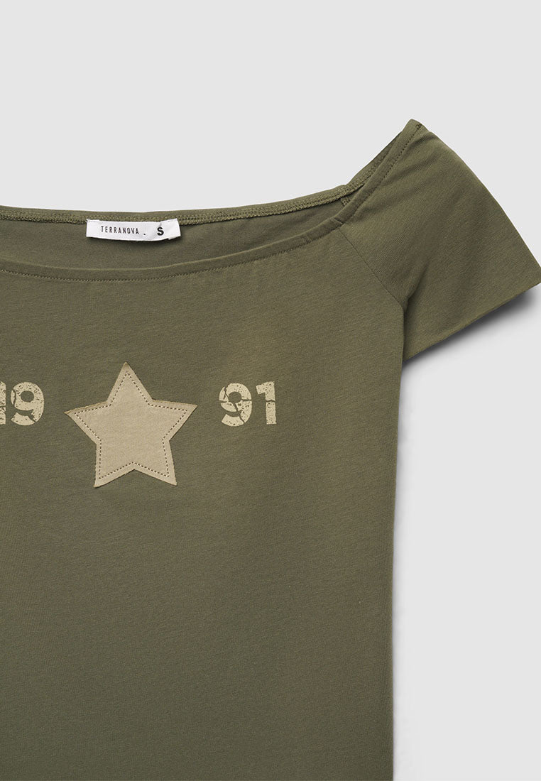 Women's Off Shoulder Crop T-Shirt