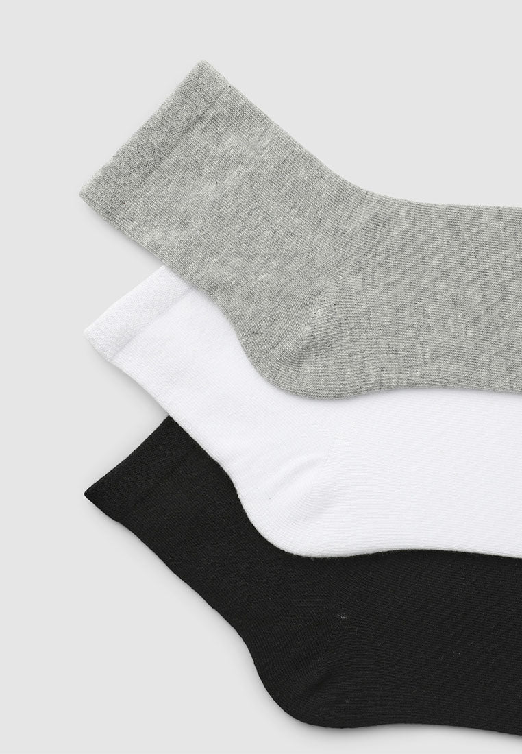Women's Pack of 3 basic plain-coloured socks