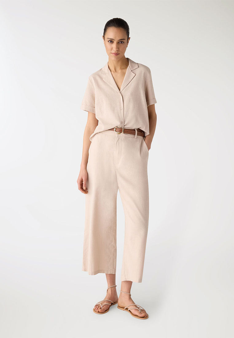Women's Linen-look Crop Trousers