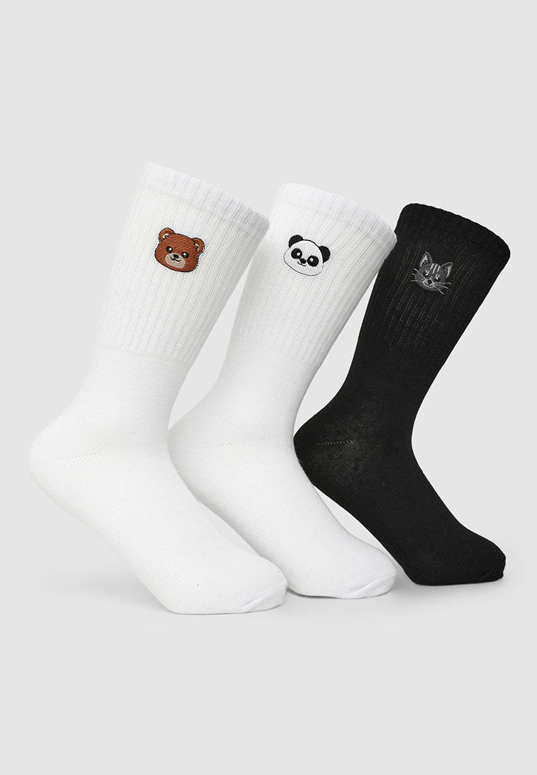 Women's Pack of 3 socks with embroidery