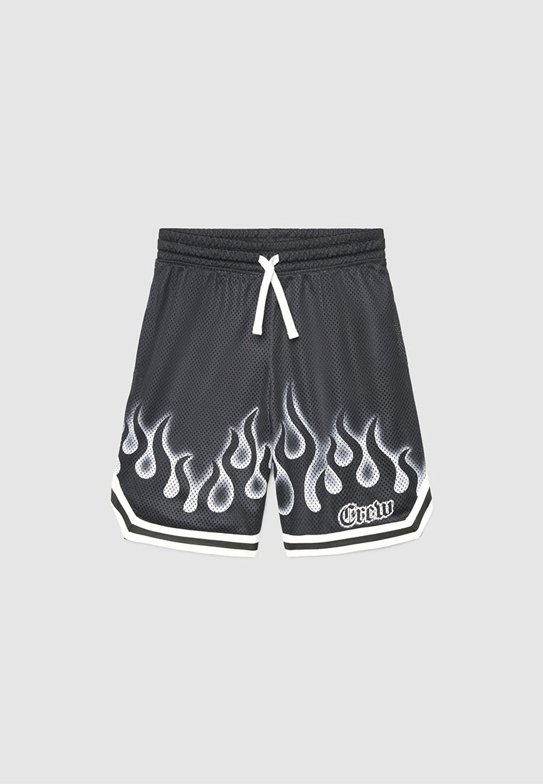 Flame Mesh Shorts for Boys