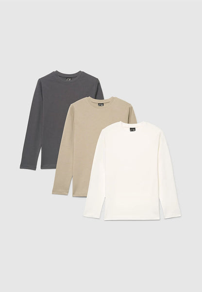 Pack of 3 Daily Basics Long-Sleeve Tee for Boys