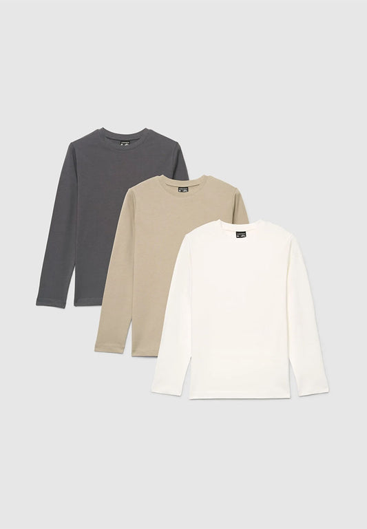 Pack of 3 Daily Basics Long-Sleeve Tee for Boys