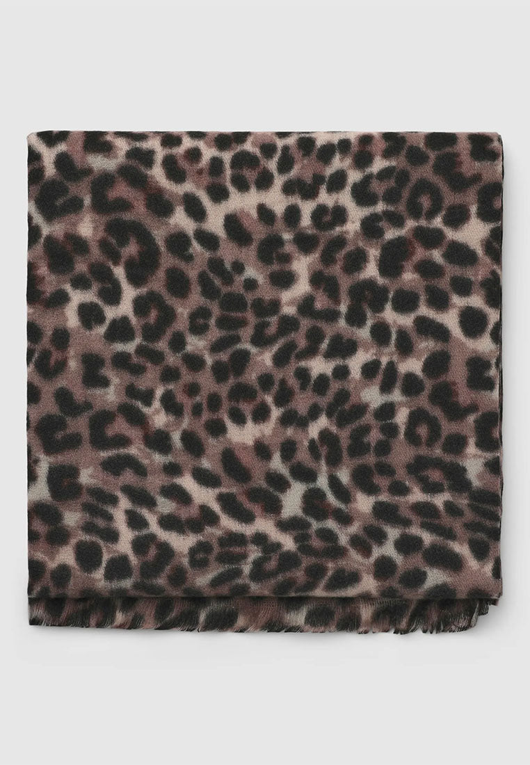 Women's Animal print pashmina with fringes