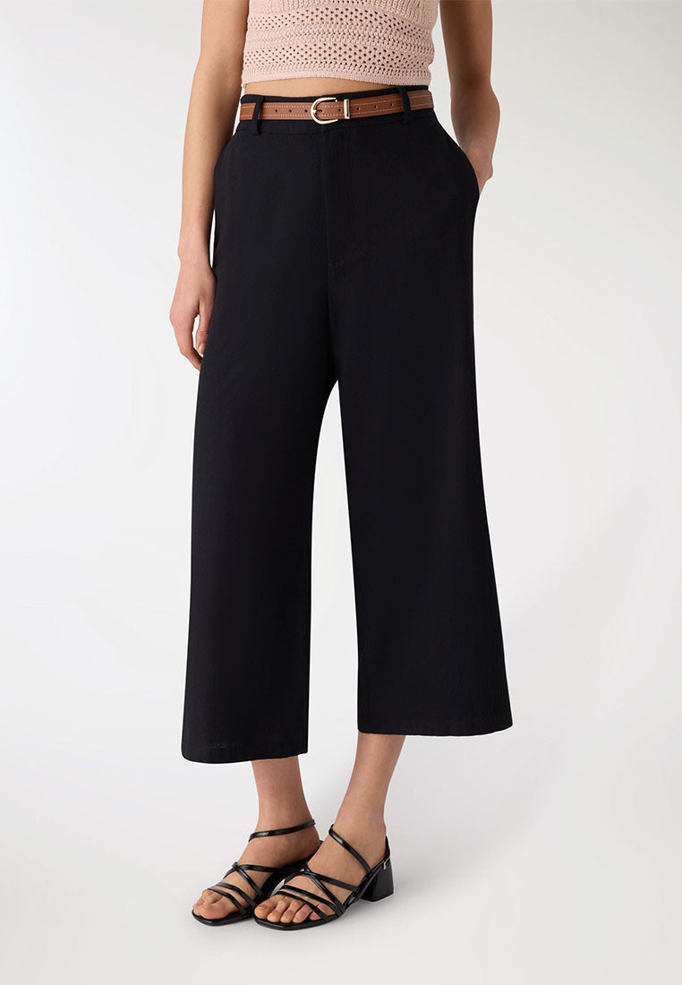 Women's Linen-look Crop Trousers