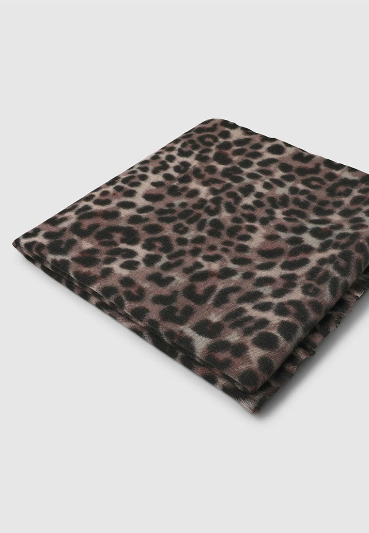 Women's Animal print pashmina with fringes