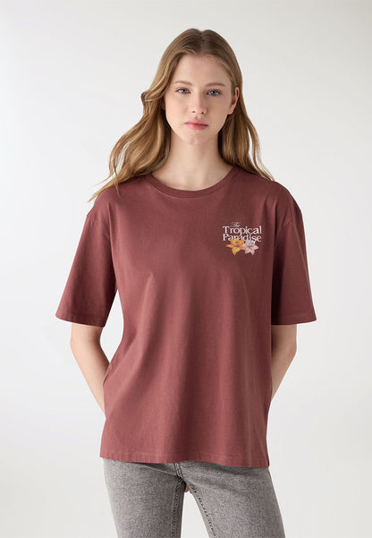 Women's Tropical Print Short Sleeved T-shirt