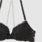 Women's Lace Push-Up Bra with Rhinestone Chain Halter
