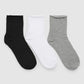 Women's Pack of 3 plain socks with raw edge trim