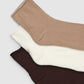 Women's Pack of 3 plain socks with raw edge trim