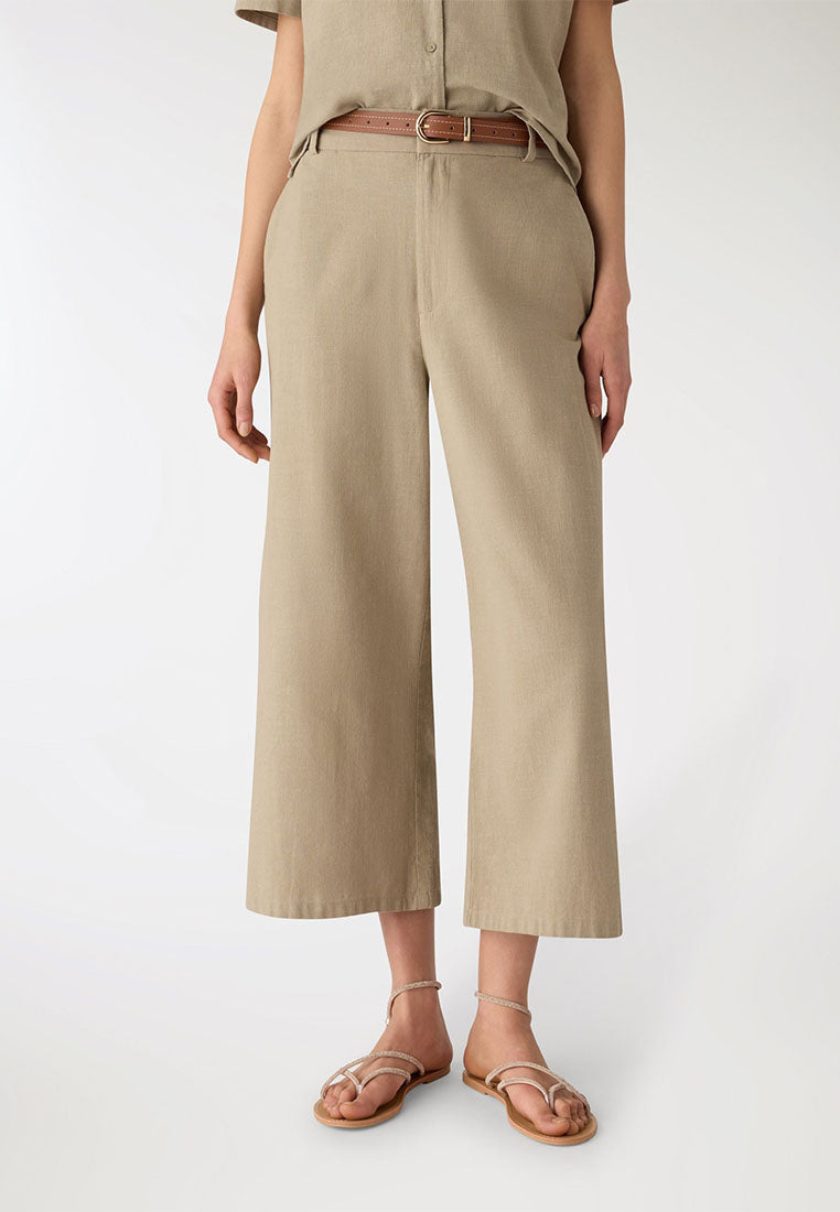 Women's Linen-look Crop Trousers