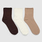 Women's Pack of 3 plain socks with raw edge trim