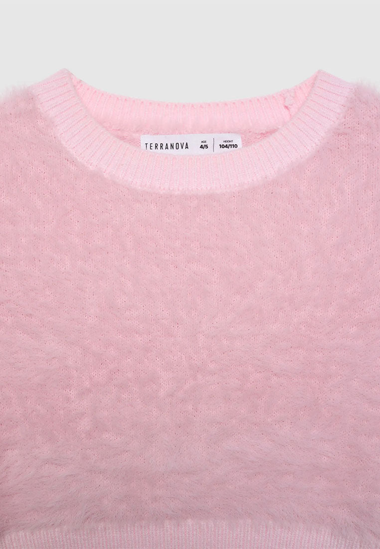Fluffy Cropped Sweater for Girls