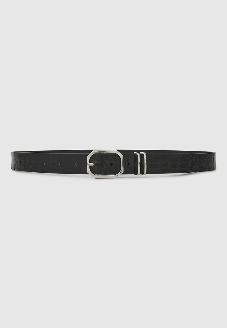 Women's Solid Color Belt with Buckle