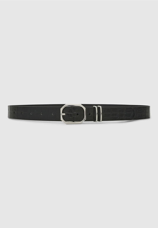 Women's Solid Color Belt with Buckle