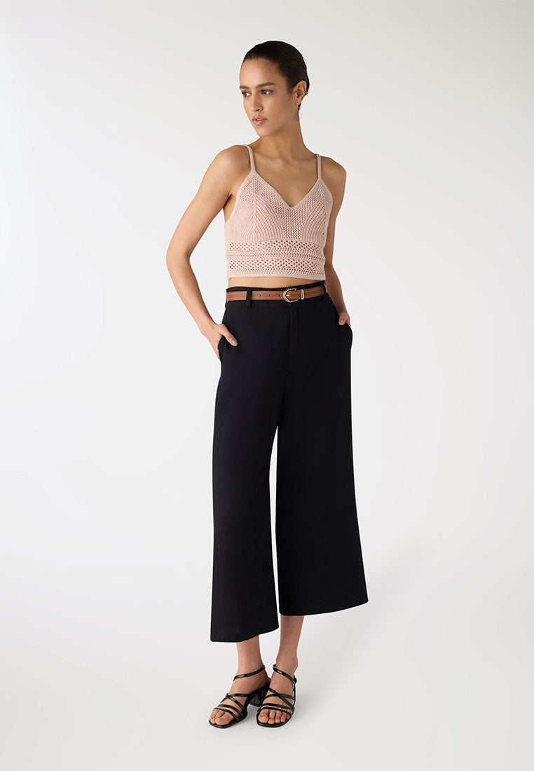 Women's Linen-look Crop Trousers