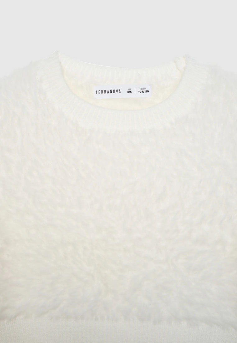 Fluffy Cropped Sweater for Girls