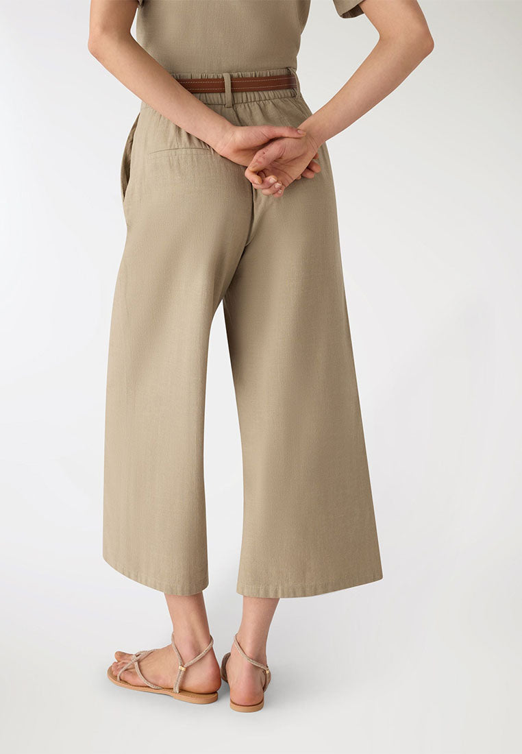 Women's Linen-look Crop Trousers