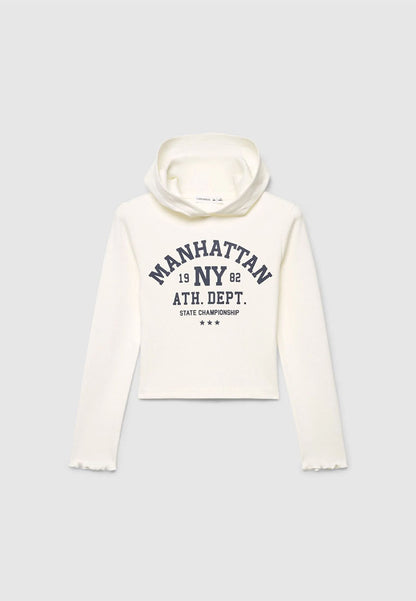 Manhattan Varsity Cropped Hoodie for Girls