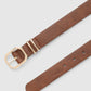 Women's Solid Color Belt with Buckle
