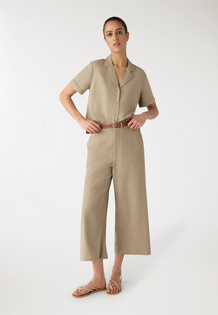 Women's Linen-look Crop Trousers