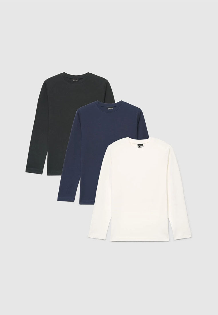 Pack of 3 Daily Basics Long-Sleeve Tee for Boys