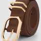 Women's Solid Color Belt with Buckle