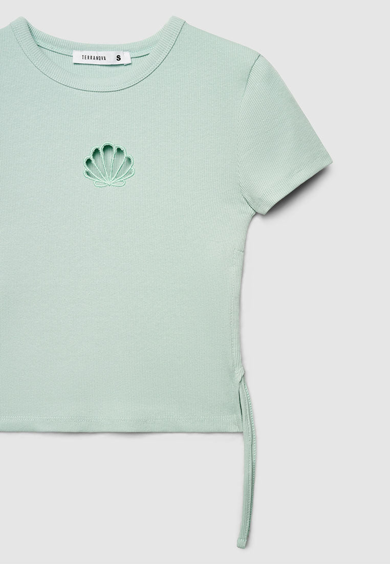 Women's Ribbed Shell Graphic Tee