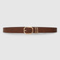 Women's Solid Color Belt with Buckle