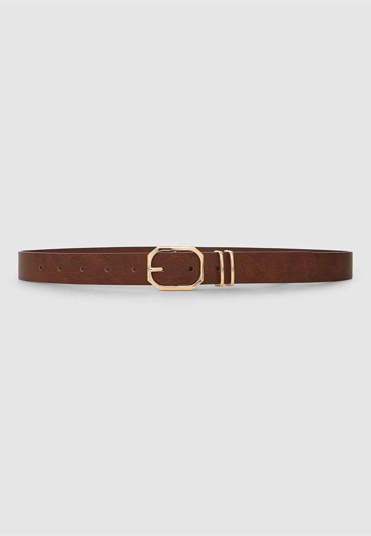 Women's Solid Color Belt with Buckle